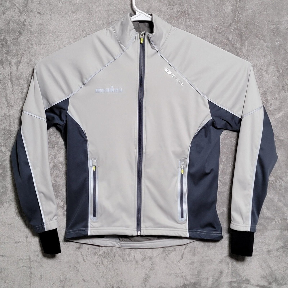 Sugoi Jacket Mens Small Gray Firewall 180 Ironman Finisher Triathlon Athletic